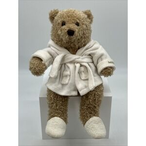 Rare Bath and Body Works Teddy Bear Plush Wearing Robe and Slippers Stuffed